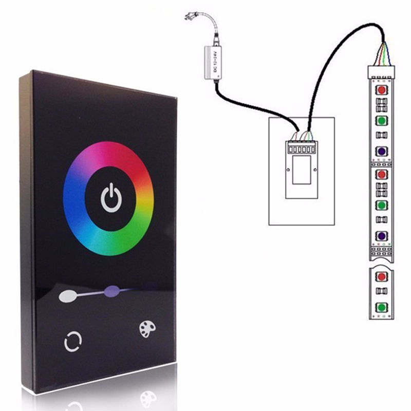 TM08U DC12-24V 3 Channel Low-voltage Touch Panel Full-color Controller TM08U DC12-24V 3 Channel Low-voltage Touch Panel Full-color Controller